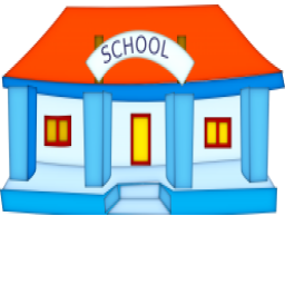 Right side School house having a school dance